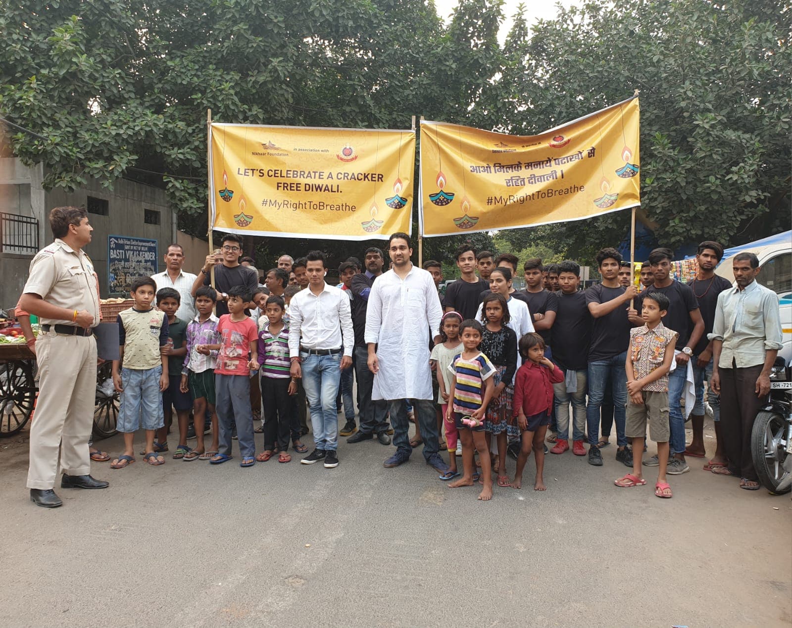 The #MyRightToBreathe cracker-free Diwali campaign, run with the Delhi Police.